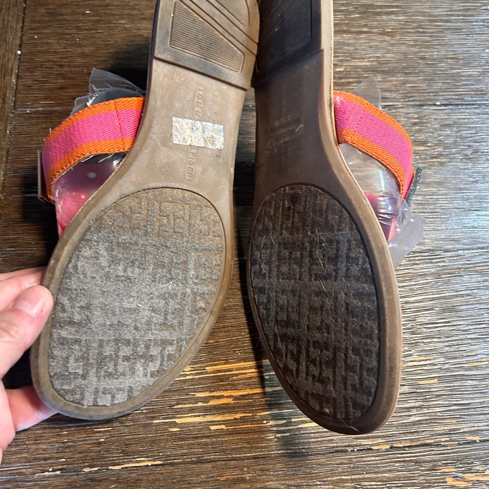 Tommy Hilfiger pink and orange sandals size 8.5 - Picture 4 of 5